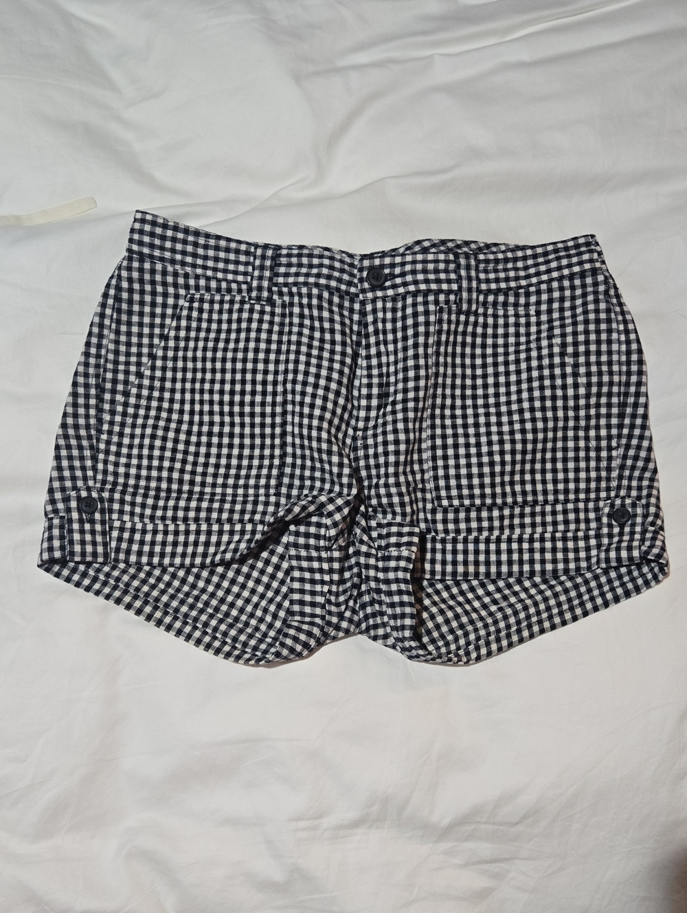 GAP Classic Gingham Women's Shorts — Navy & White